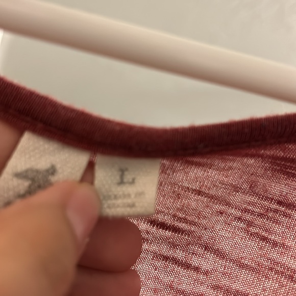 Long Sleeve Dark Red Dressy Tee - Picture 3 of 5